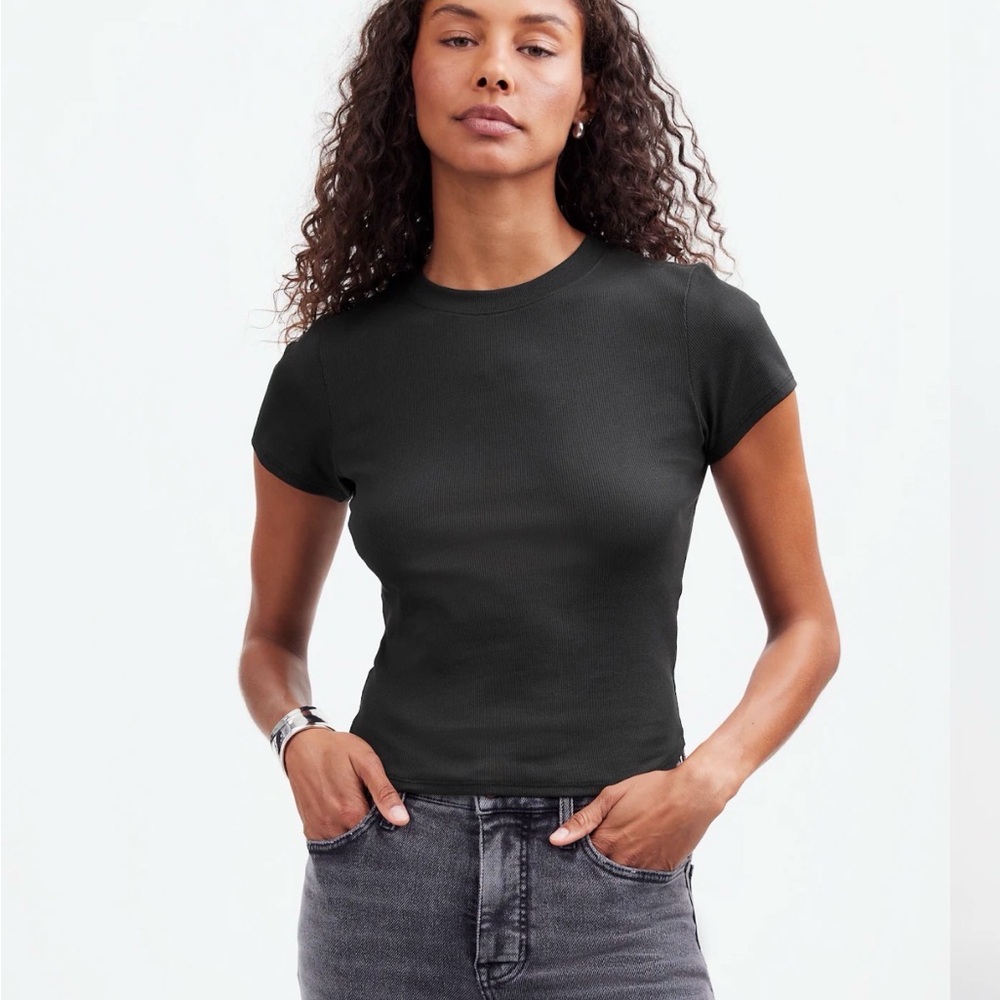 Madewell cotton crewneck Ribbed Tee